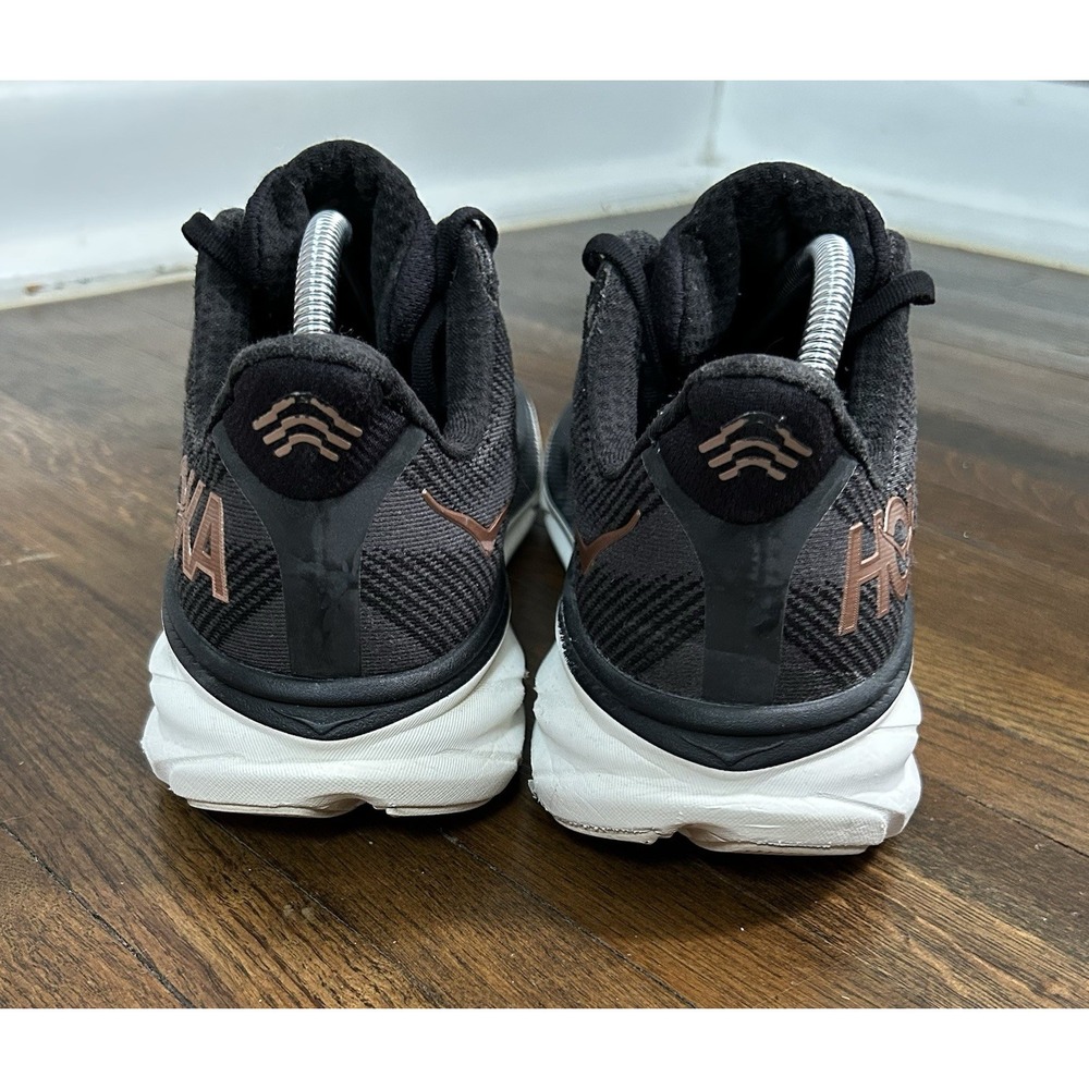 Women's Hoka One W Clifton 9 Black Rose Gold Size 9 Running Shoes Sneakers - Picture 4 of 11
